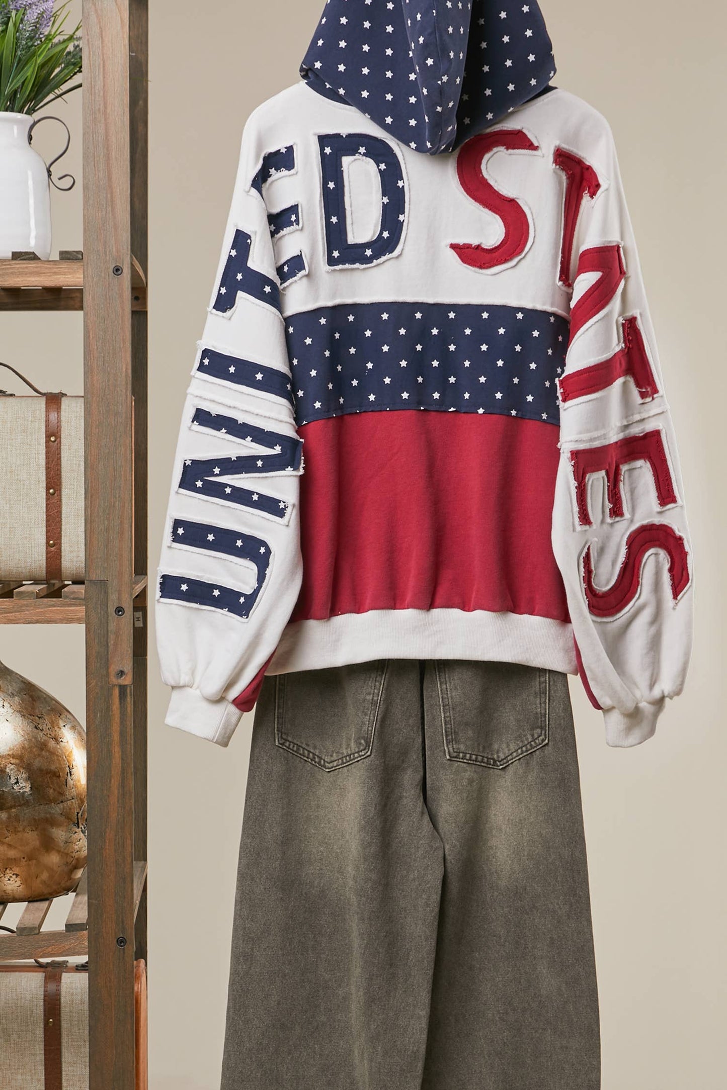 Freedom Patchwork Zip-Up Hoodie