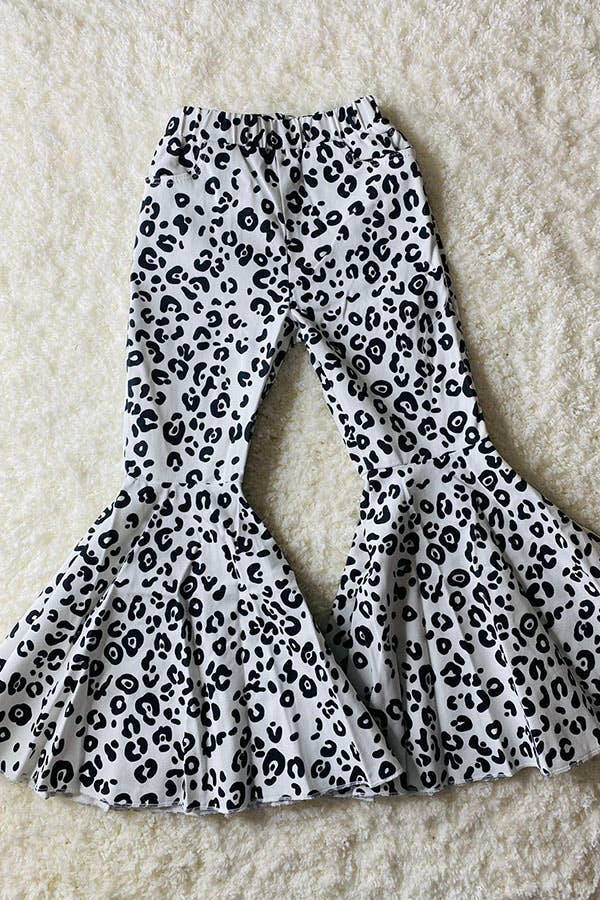Luna Leopard Bell Bottom Jeans