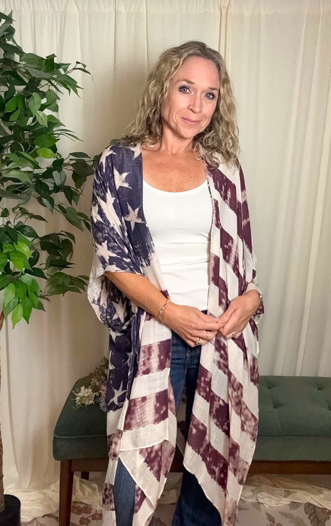 Land of the Free Vintage Flag Kimono