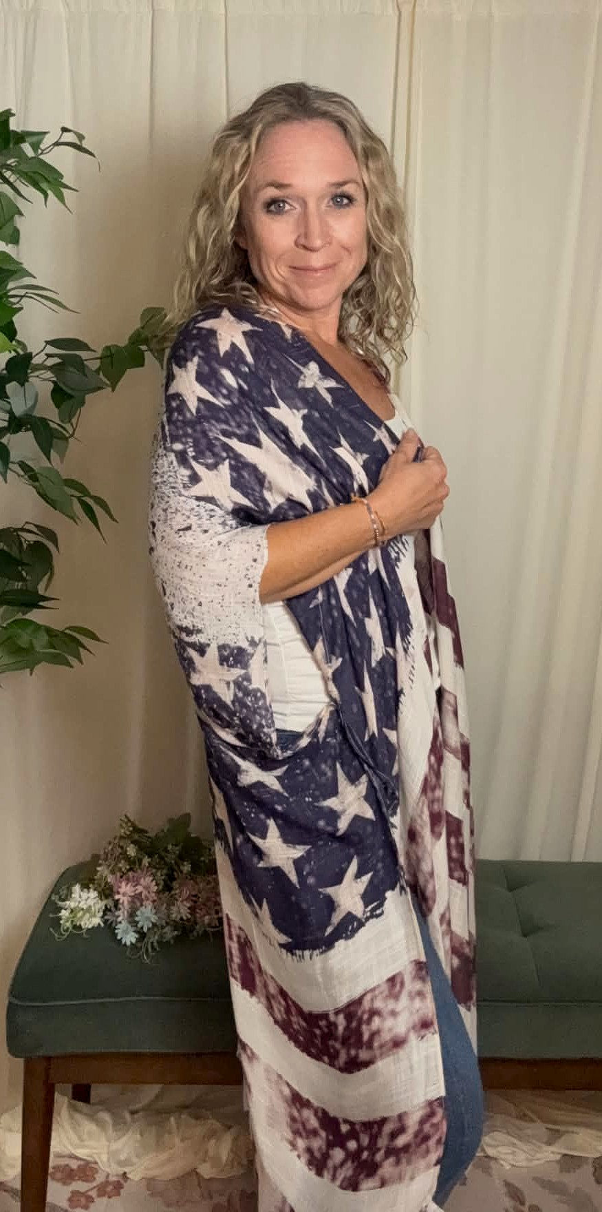 Land of the Free Vintage Flag Kimono