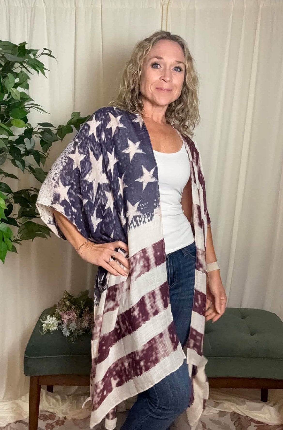 Land of the Free Vintage Flag Kimono