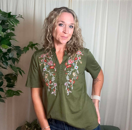 Meadow Embroidered Top