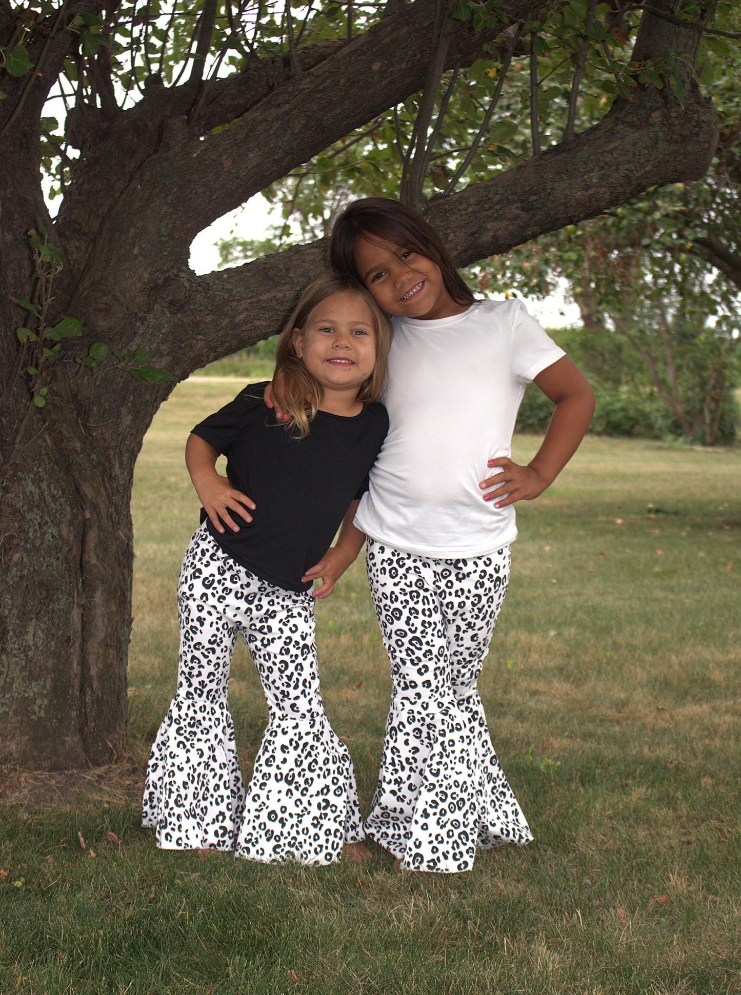 Luna Leopard Bell Bottom Jeans
