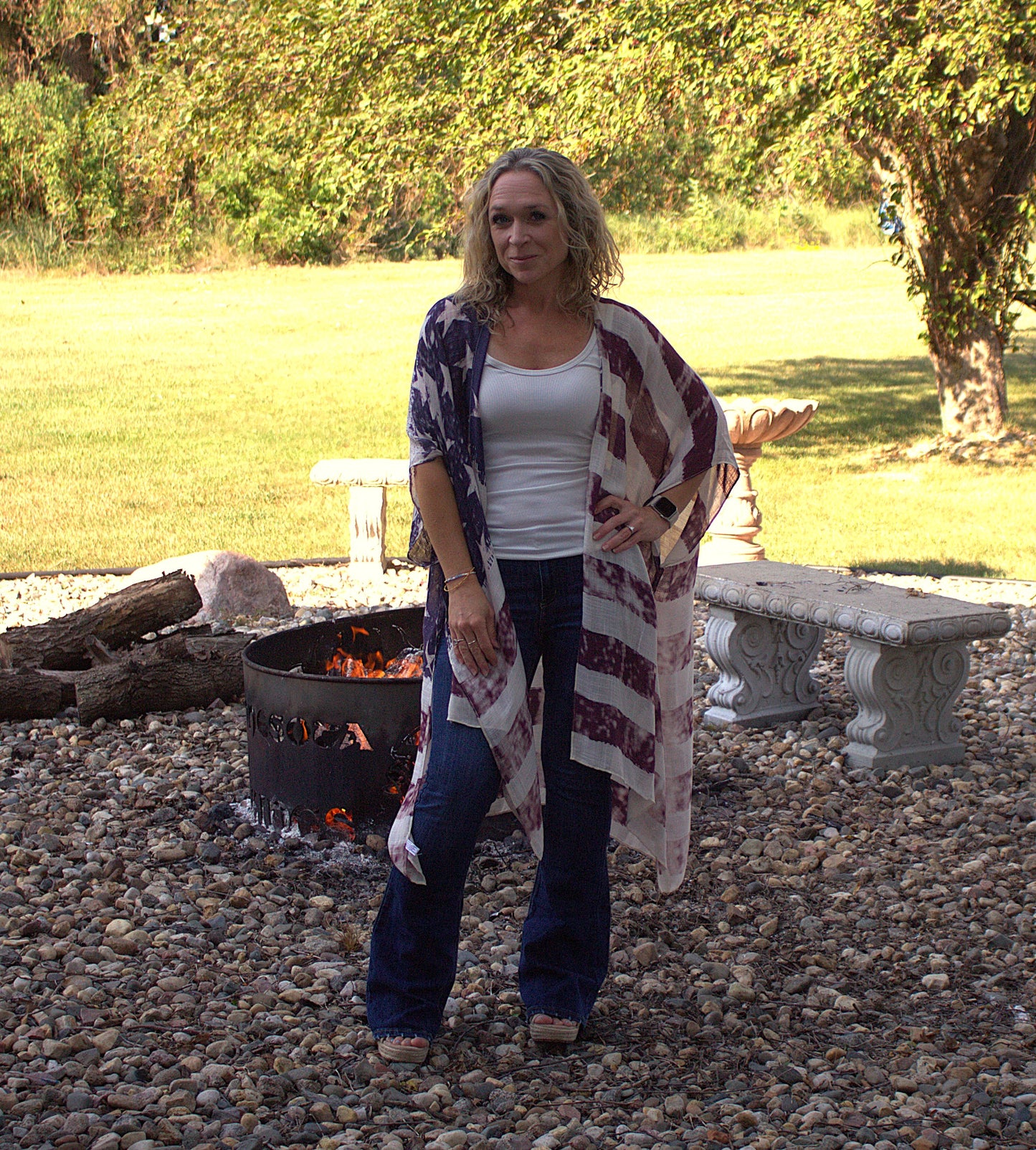 Land of the Free Vintage Flag Kimono